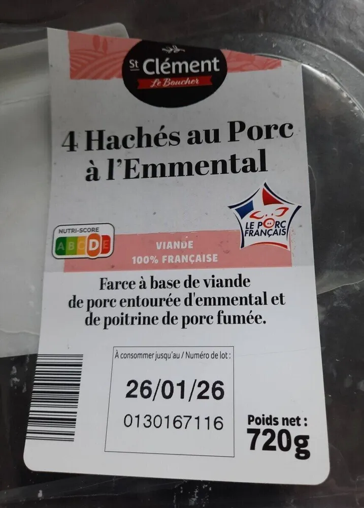 4 hachés de porc à l emmental
