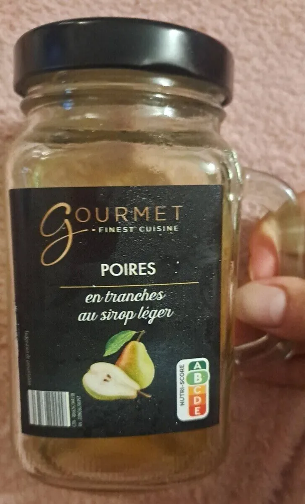 Poires en tranches au sirop léger
