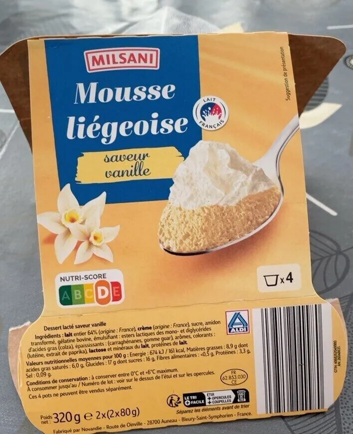 Mousse liégeoise saveur vanille