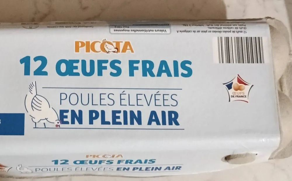 12 ŒUFS FRAIS POULES ÉLEVÉES EN PLEIN AIR