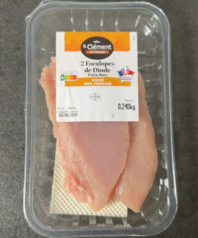 Escalope de dinde extra fines