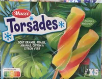 Torsades goût orange fraise ananas citron