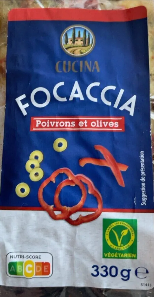 Focaccia poivrons et olives