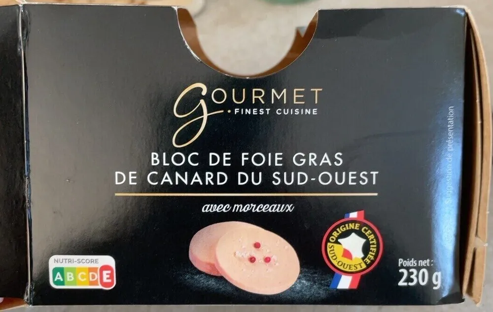 Bloc de foie gras de canard du sud-ouest