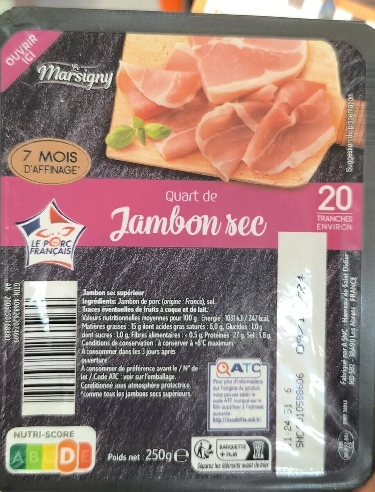 Quart de Jambon sec
