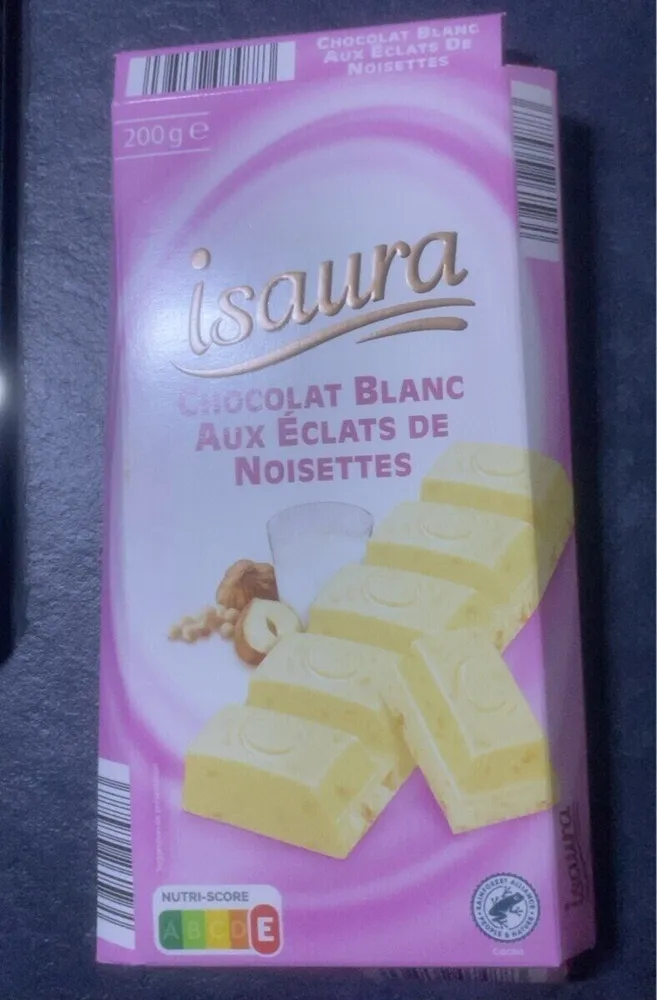 Chocolat blanc aux éclats de noisettes
