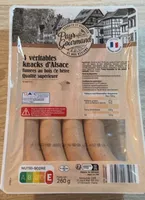 4 véritables knacks d'Alsace fumées au bois de hêtre Qualité supérieure