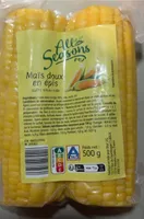 Maïs doux en épis cuits sous-vide
