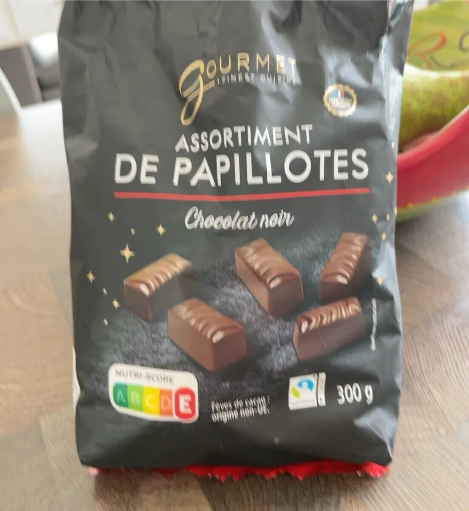 Assortiments de papillottes chocolat noir