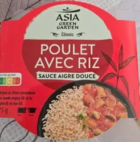 Poulet avec riz, sauce aigre douce