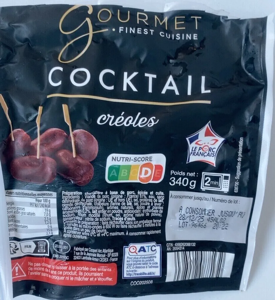 Boudin cocktail créole