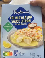 Colin d alaska sauce citron riz aux légumes