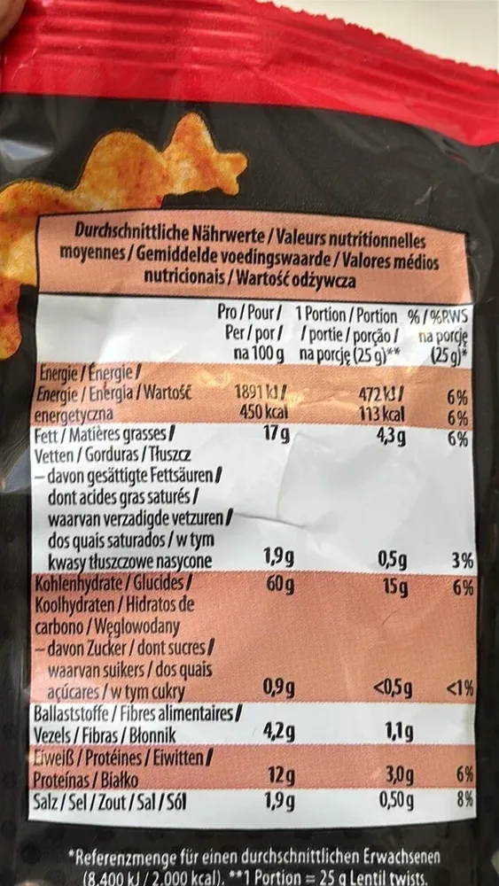 Lentil twists