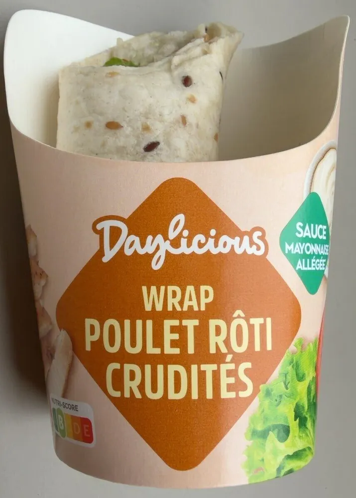 Wrap poulet rôti crudités