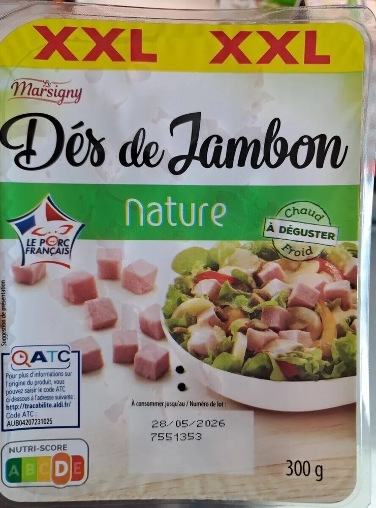 Dès de jambon nature