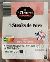 4 steaks de porc