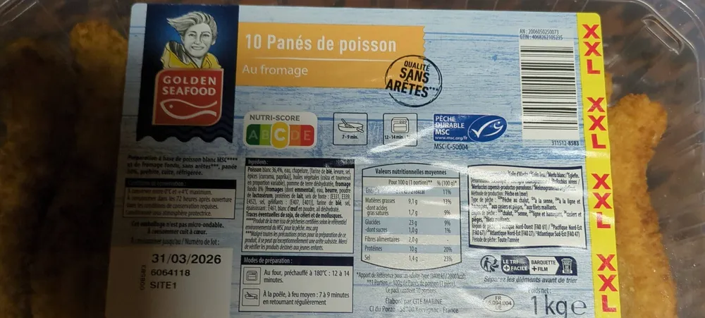 10 panés de poisson au fromage