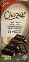 Chocolate Negro Almendras Enteras 72% cacao