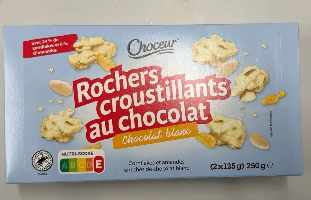Rochers croustillants au chocolat blanc