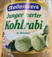Kohlrabi in Streifen