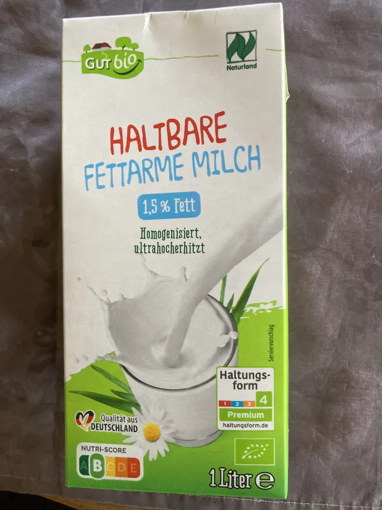 Haltbare Fettarme Biomilch