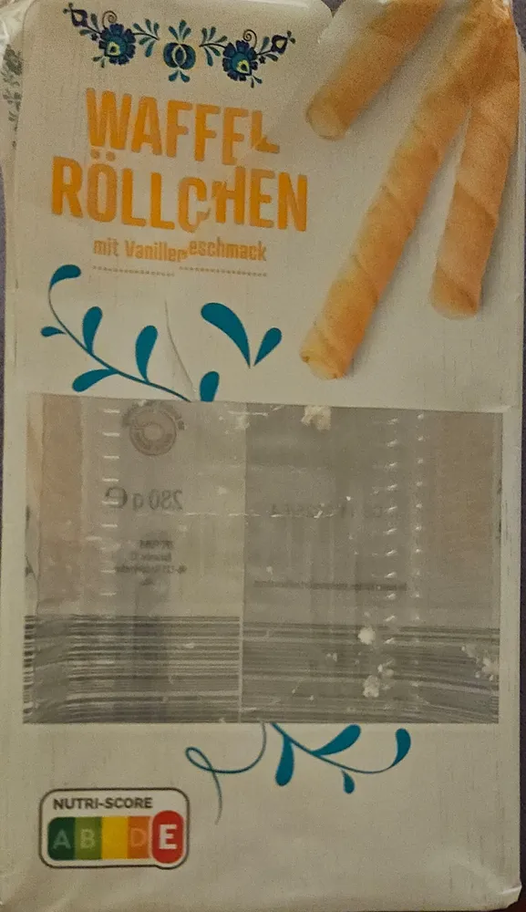 Waffelröllchen mit Vanillegeschmack