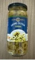 Grüne Oliven in Scheiben