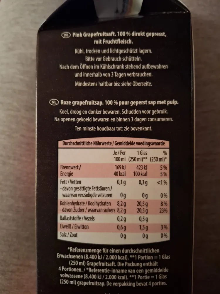 ALDI RIO D'ORO® Grapefruitsaft 100% purer gepresster Saft für einen vollen und reichen Geschmack 2.29€ 1l 2.29€