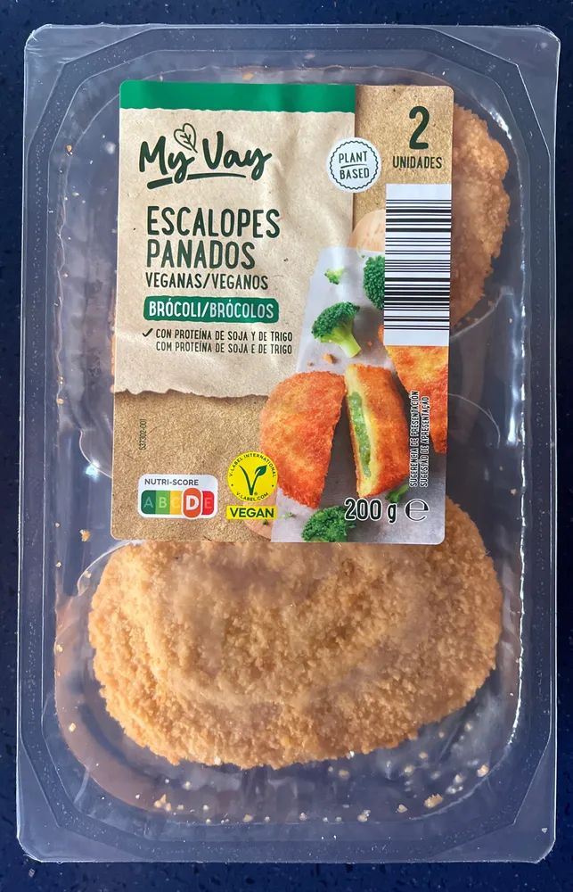 Escalopes panados veganas brocoli
