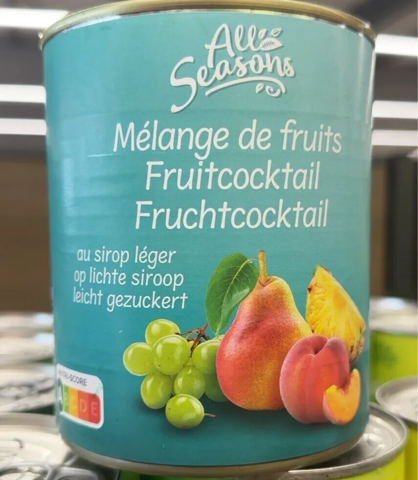 Mélange de fruits Fruitcocktail Fruchtcocktail au sirop léger op lichte siroop leicht gezuckert