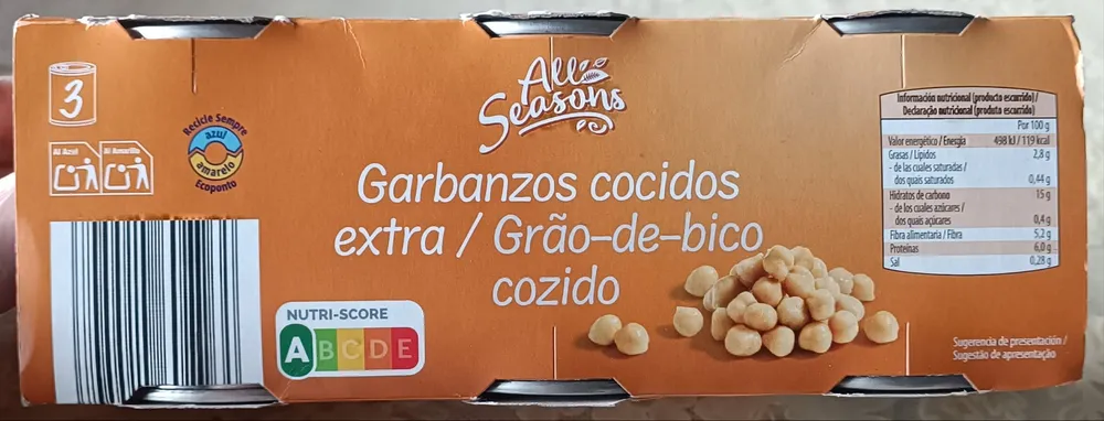 Grão-de-bico cozido