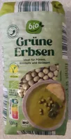 Grüne Bio-Erbsen