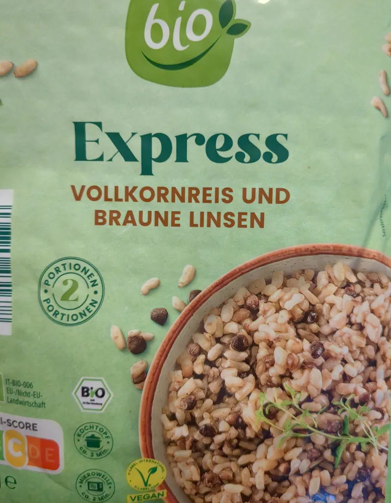Bio-Express - Vollkornreis & Braune Linsen