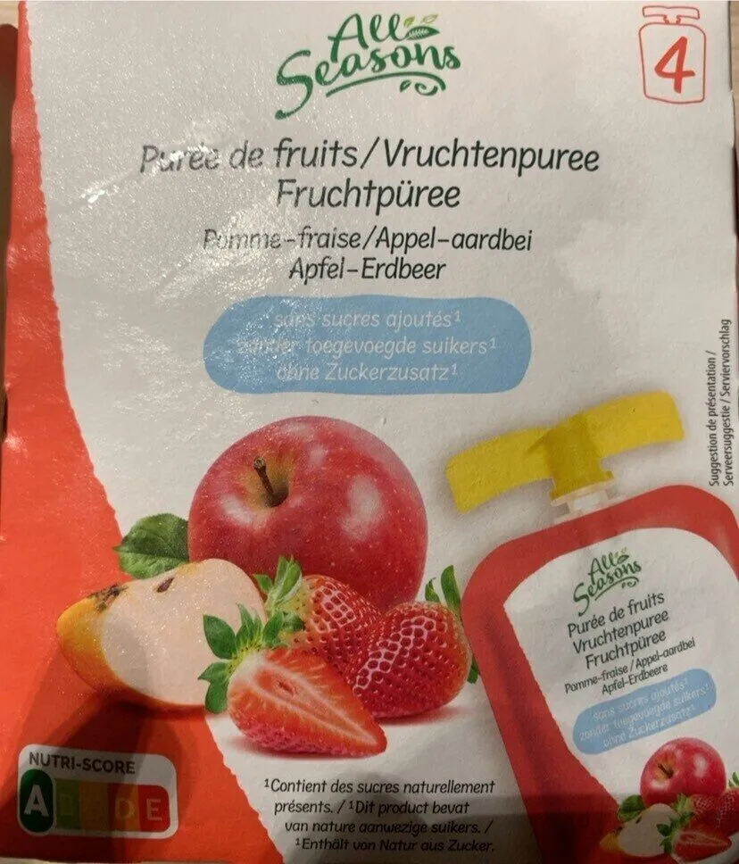 Puree de fruits pomme fraise