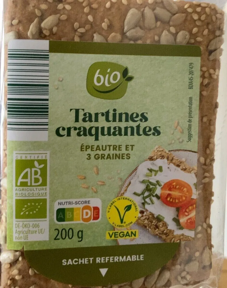 Tartines craquantes ÉPEAUTRE ET 3 GRAINES