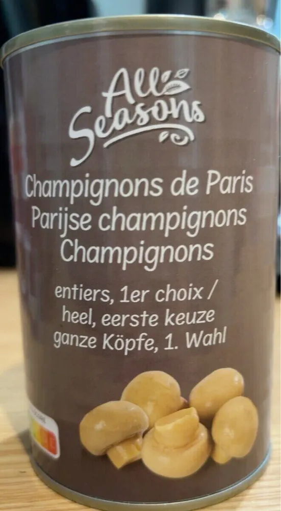 Champignons de Paris
Parijse champignons
Champignons
entiers, 1er choix /
heel, eerste keuze
ganze Köpfe, 1. Wahl