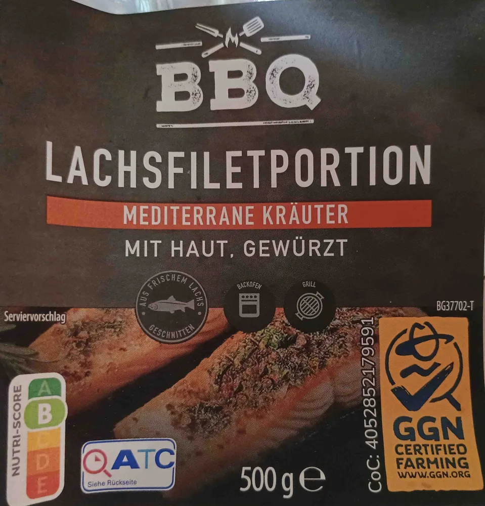 Lachsfiletportionen, Mediterrane Kräuter, mit Haut, gewürzt