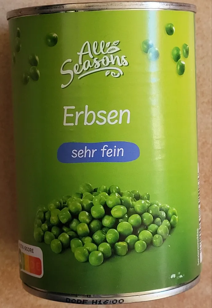 Erbsen sehr fein