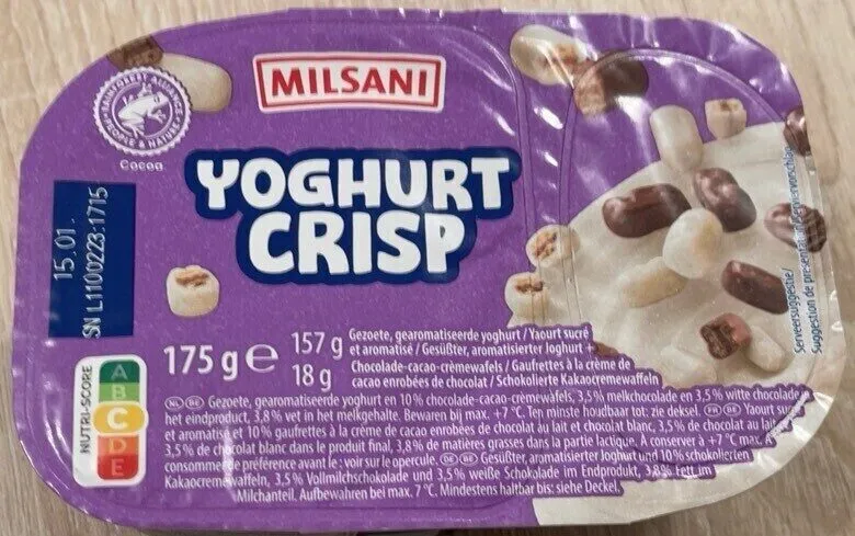 Yaourt sucré & aromatisé avec gaufrettes enrobés de chocolat