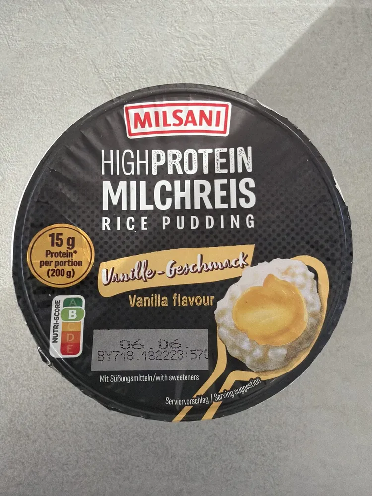 High protein milchreis