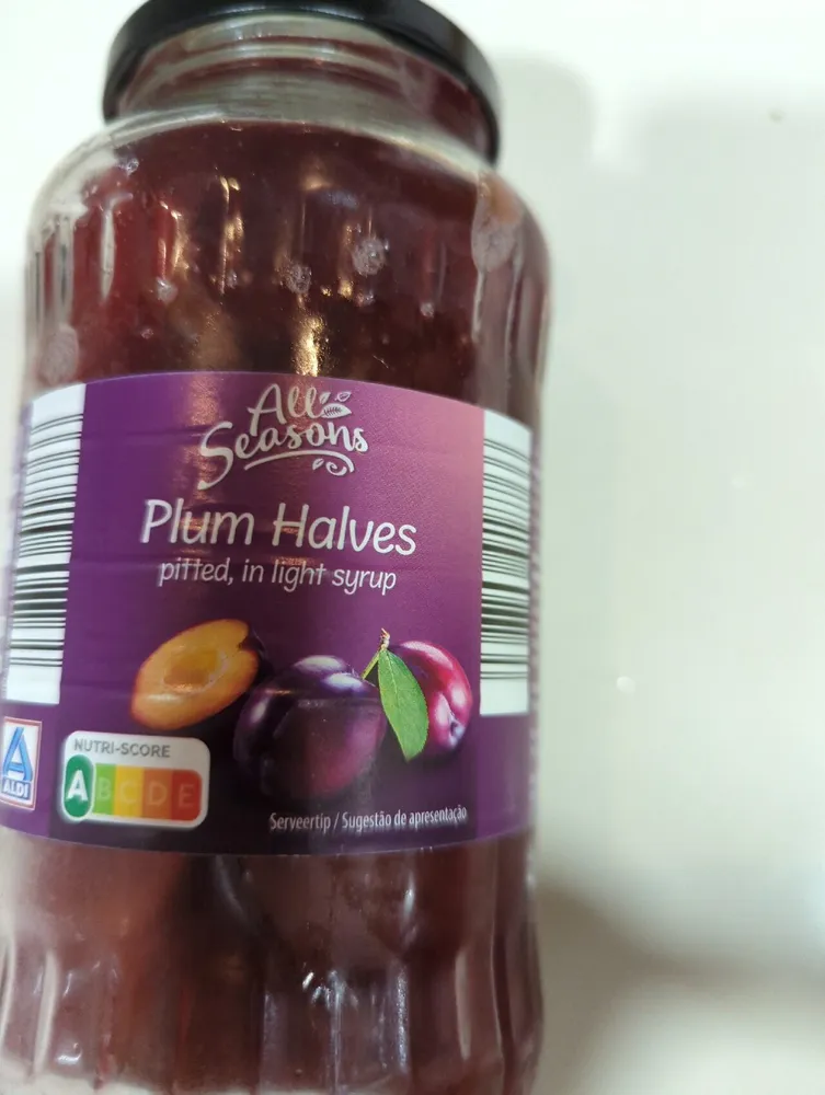 Plum Halves Pitted In Light Syrup
