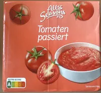 ALDI All Seasons Passierte Tomaten Passata di Pomodoro 0.65 500-ml-Packung Liter = 1.30€
