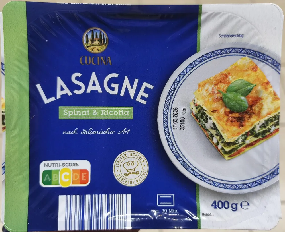 Lasagne Spinat Ricotta