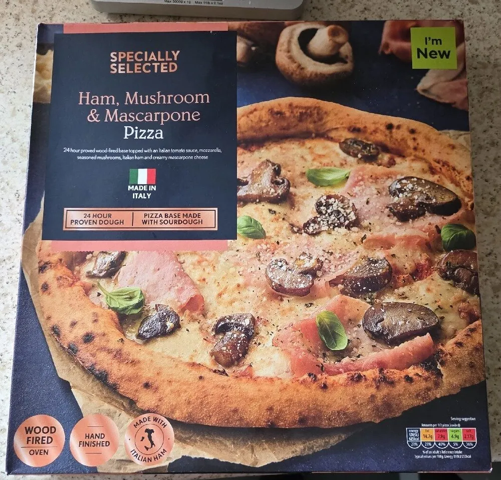 Ham Mushroom And Mascarpone Pizza