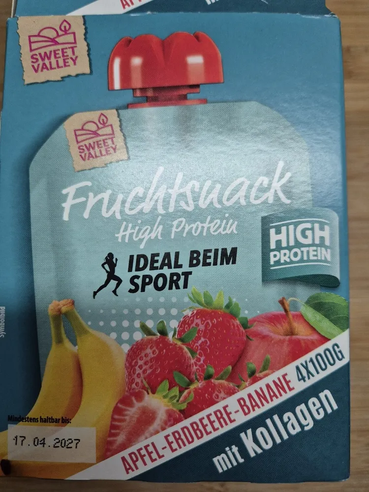 Fruchtmus Apfel Erdbeere Banane Mit Protein