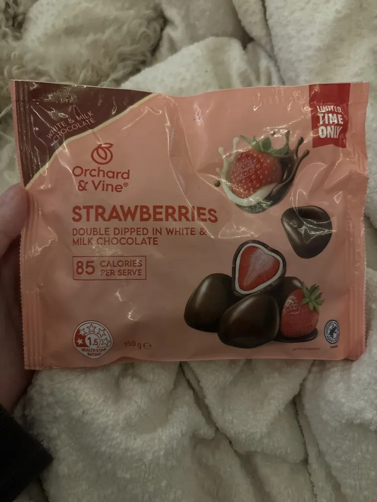 STRAWBERRIES DOUBLE DIPPED IN WHITE & MILK CHOCOLATE