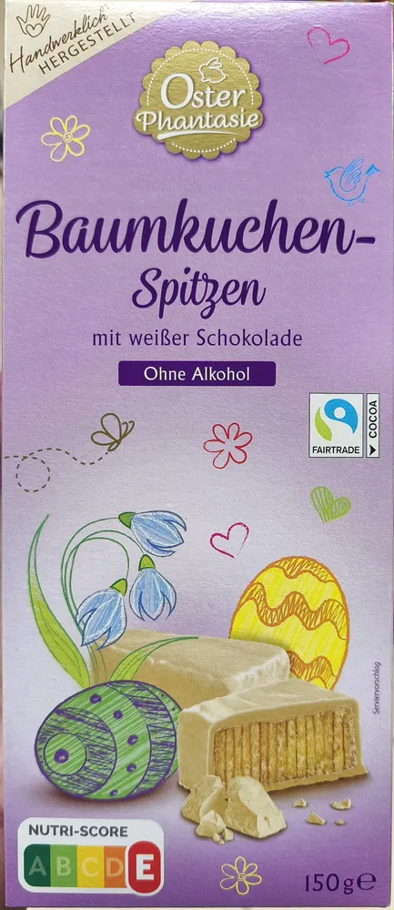 Baumkuchen-Spitzen Weißer Schokolade