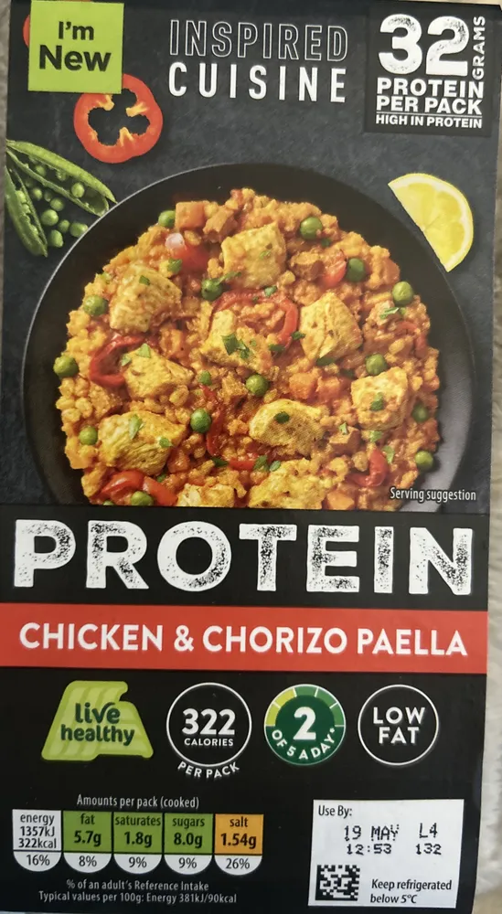 Protein chicken & chorizo paella
