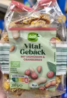 Vitalgebäck Erdnüssen Cranberries