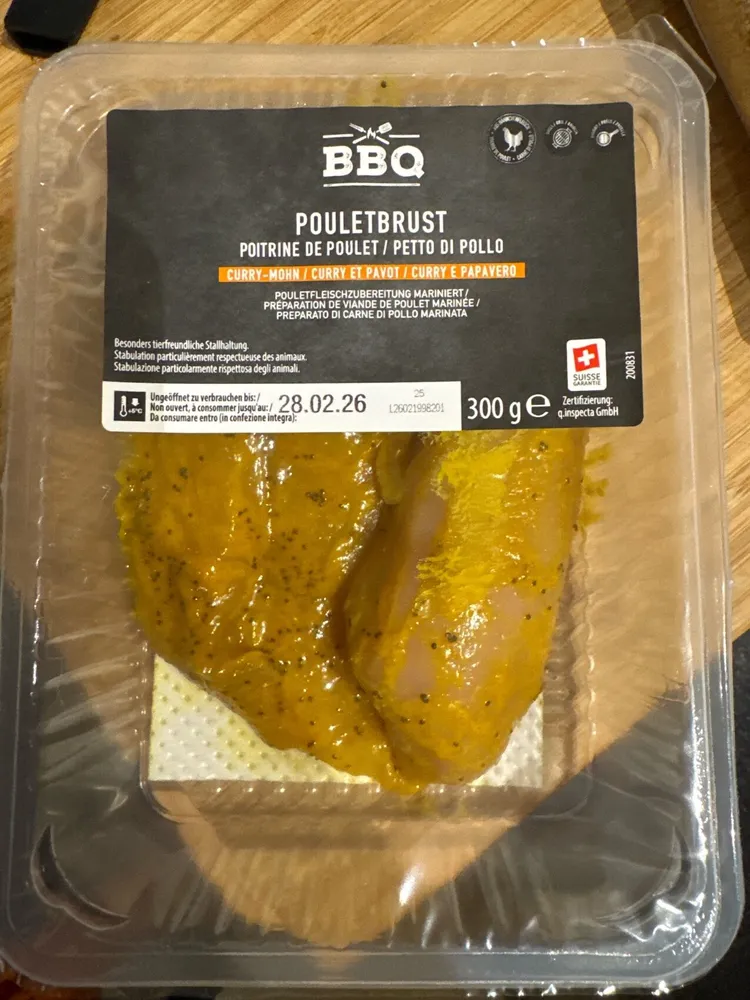 Pouletbrust Curry-Mohn